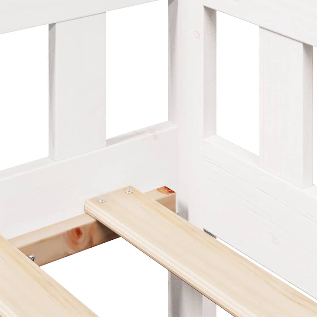 Daybed with Drawers without Mattress White 90x190 cm Single Solid Wood