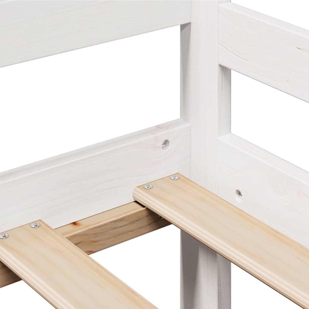 Daybed with Drawers without Mattress White 90x200 cm Solid Wood