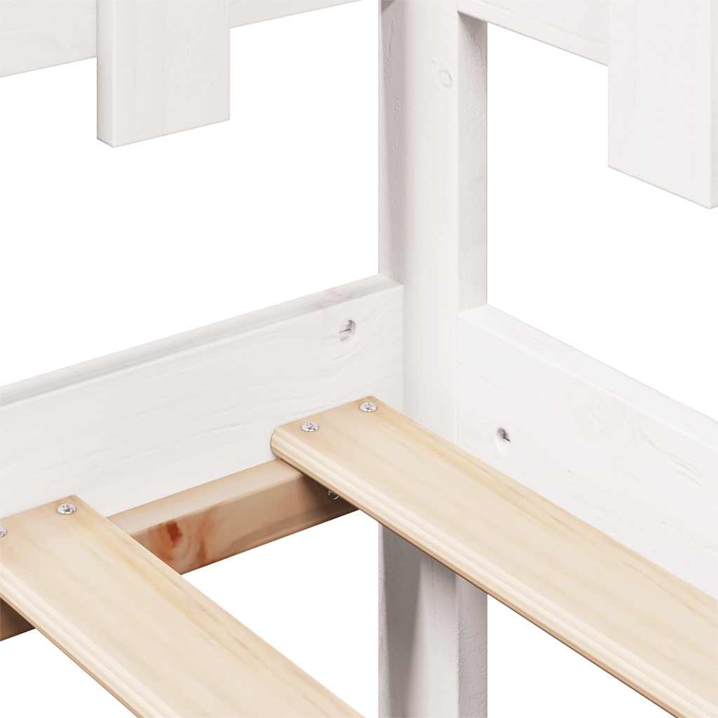 Daybed with Drawers without Mattress White 90x200 cm Solid Wood