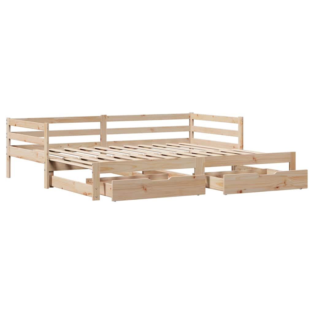 Daybed with Drawers without Mattress 90x200 cm Solid Wood