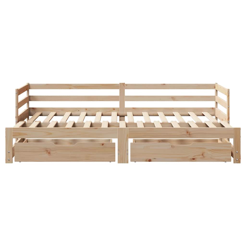 Daybed with Drawers without Mattress 90x200 cm Solid Wood