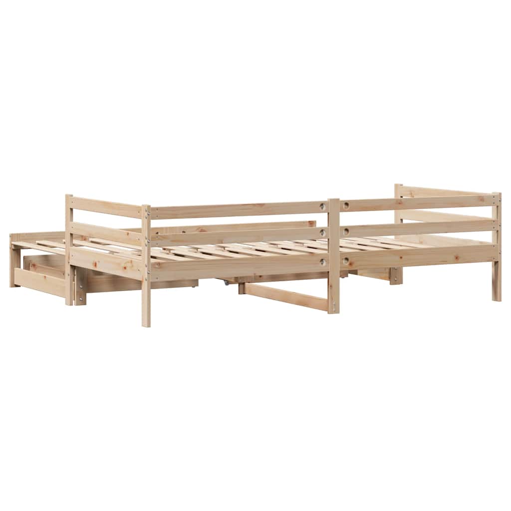 Daybed with Drawers without Mattress 90x200 cm Solid Wood