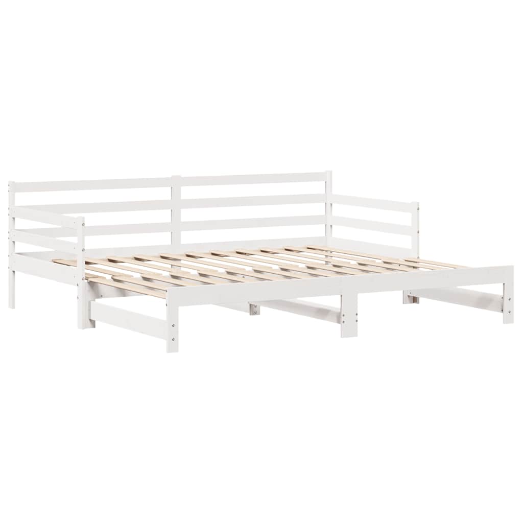 Daybed with Trundle and Drawers without Mattress White 90x190 cm Single