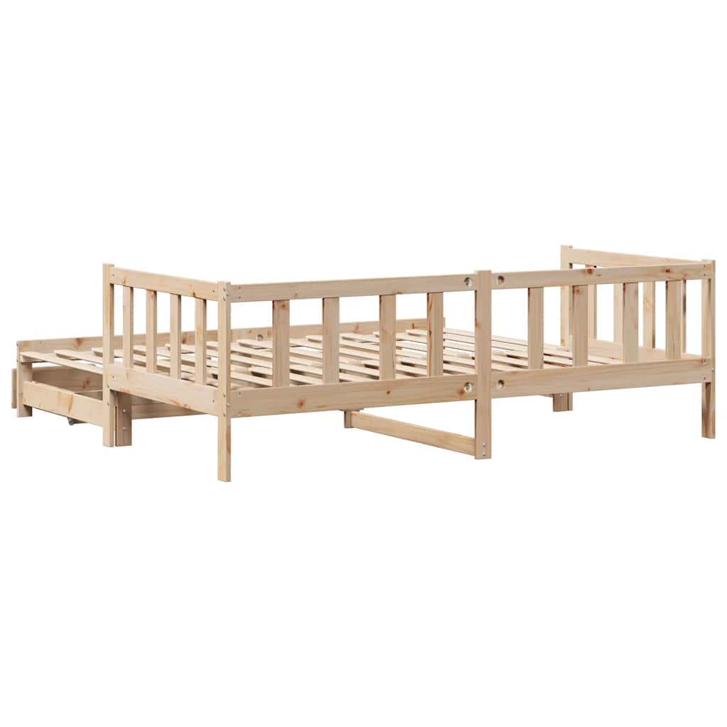 Daybed with Trundle and Drawers without Mattress 80x200 cm