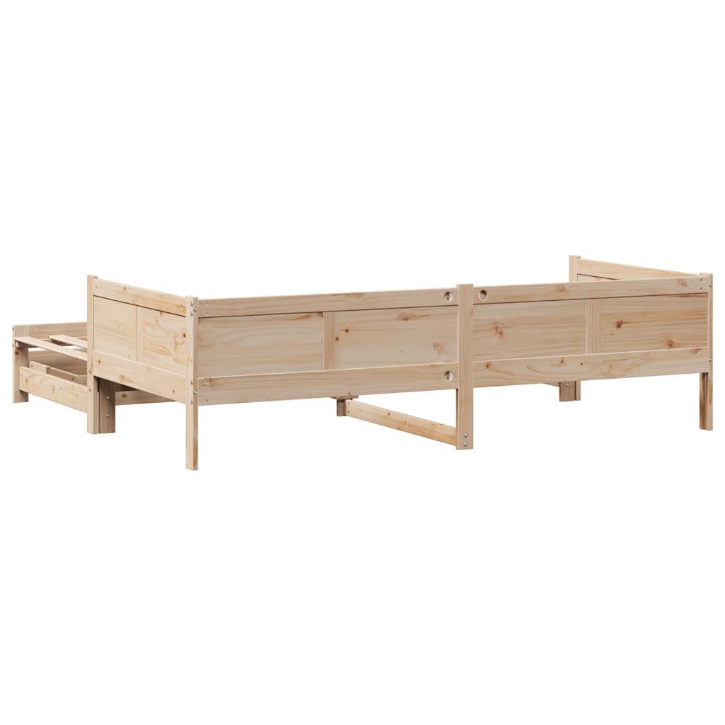 Daybed with Trundle and Drawers without Mattress 90x190 cm Single