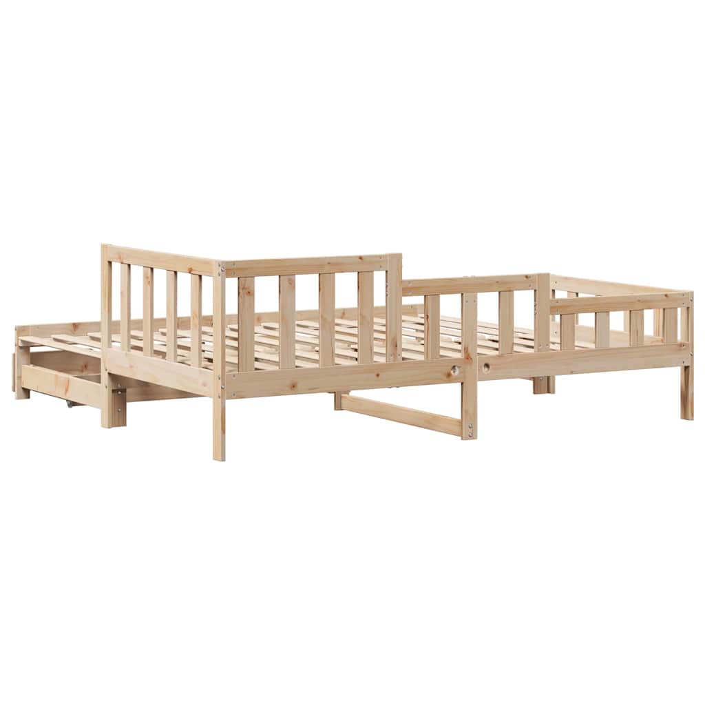 Daybed with Trundle and Drawers without Mattress 90x200 cm