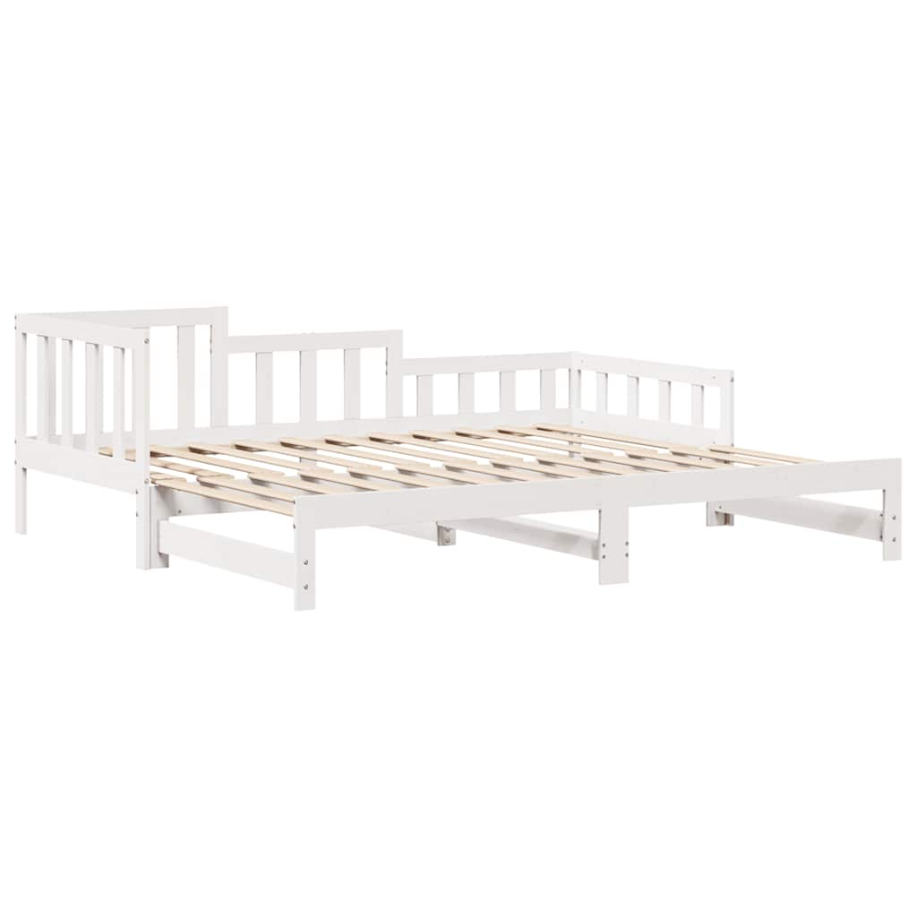 Daybed with Trundle and Drawers without Mattress White 90x190 cm Single