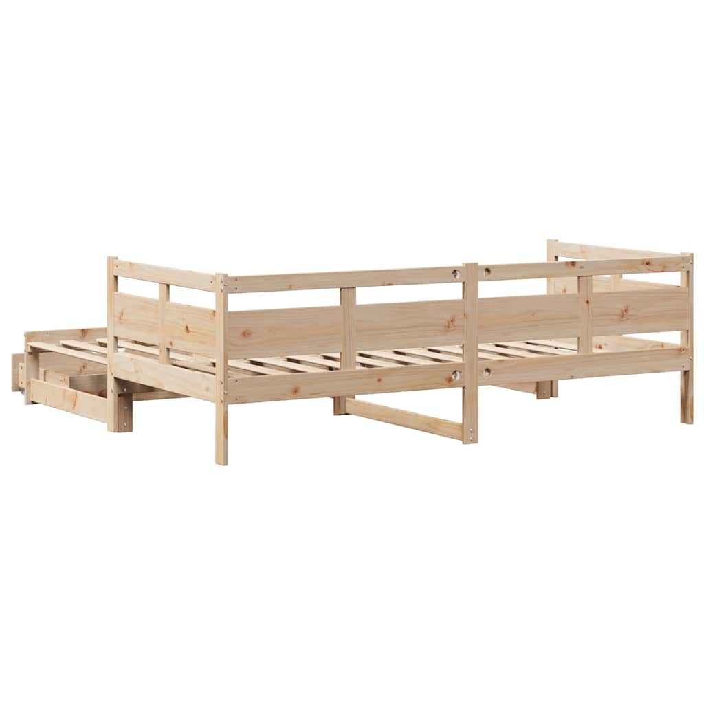 Daybed with Trundle and Drawers without Mattress 80x200 cm