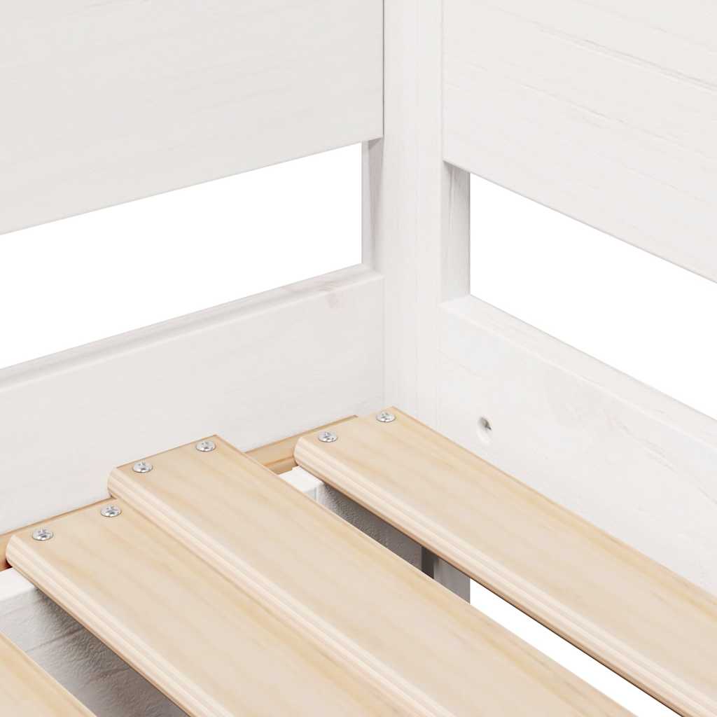 Daybed with Trundle and Drawers without Mattress White 90x190 cm Single