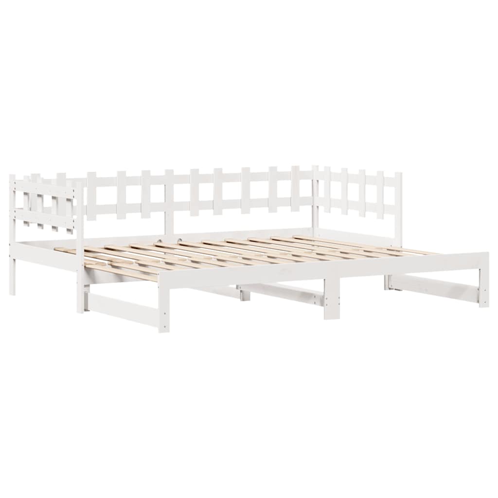 Daybed with Trundle and Drawers without Mattress White 90x190 cm Single