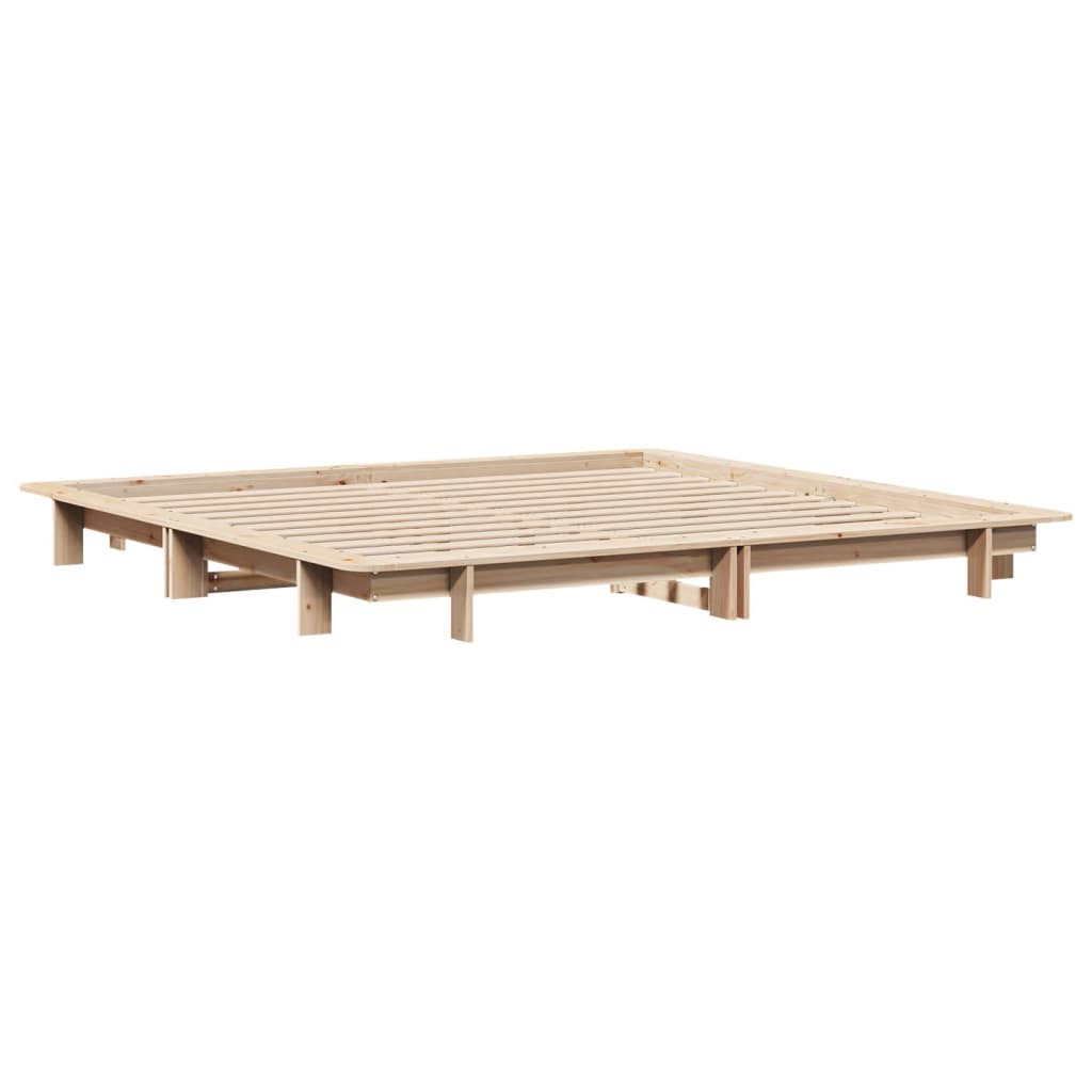 Bed Frame without Mattress 200x200 cm Solid Wood Pine