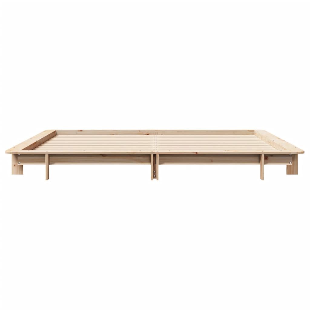 Bed Frame without Mattress 200x200 cm Solid Wood Pine