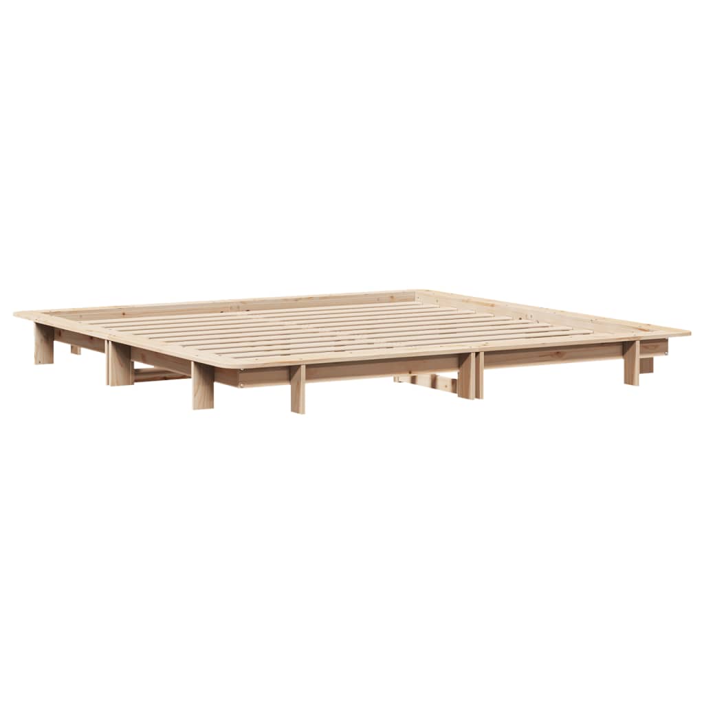 Bed Frame without Mattress 200x200 cm Solid Wood Pine