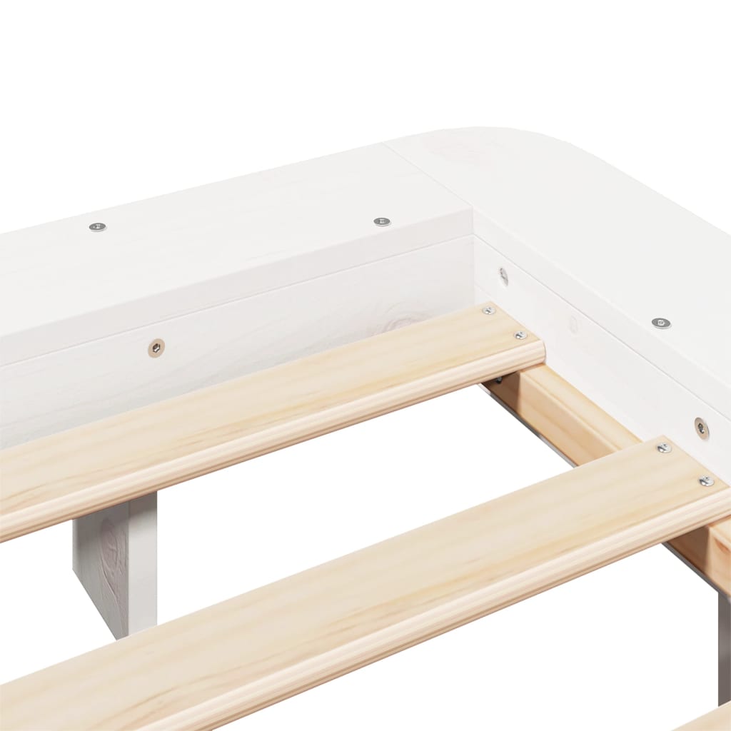 Bed Frame without Mattress White 200x200 cm Solid Wood Pine