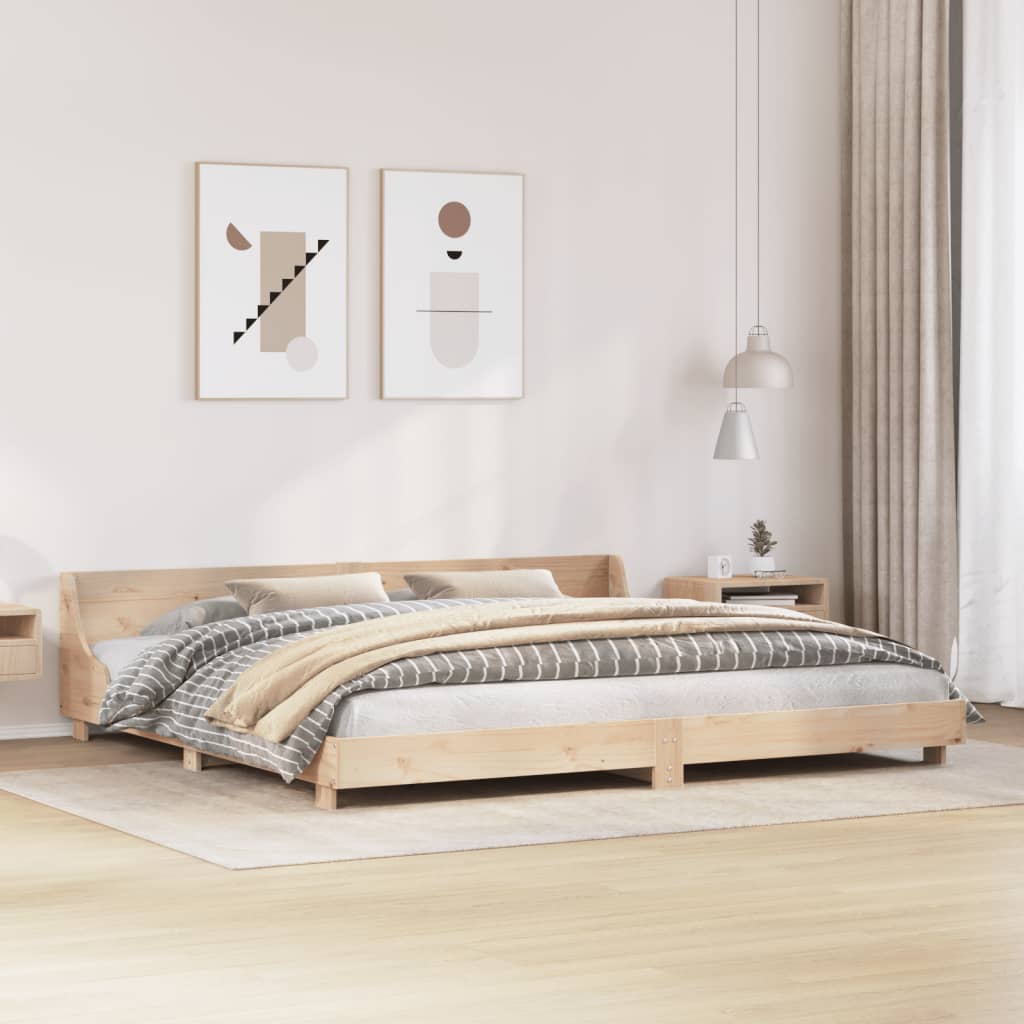 Bed Frame without Mattress 200x200 cm Solid Wood Pine