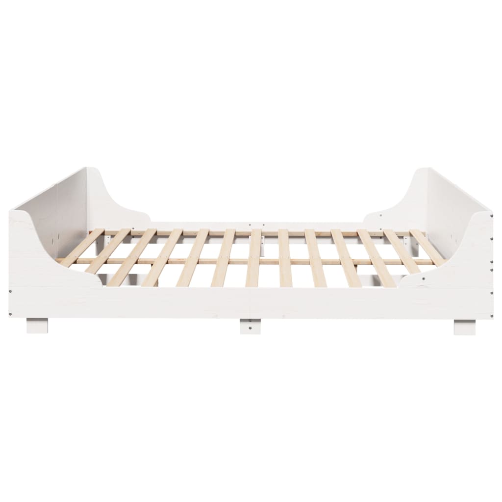 Bed Frame without Mattress White 200x200 cm Solid Wood Pine