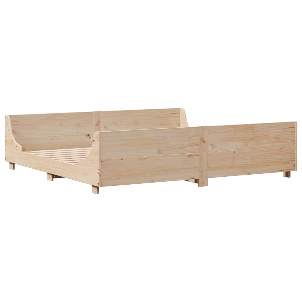 Bed Frame without Mattress 180x200 cm Super King Solid Wood Pine