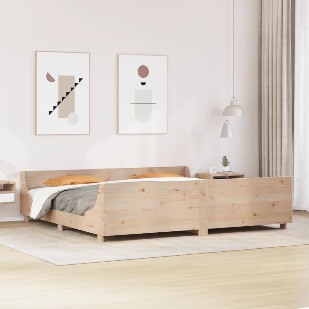 Bed Frame without Mattress 180x200 cm Super King Solid Wood Pine