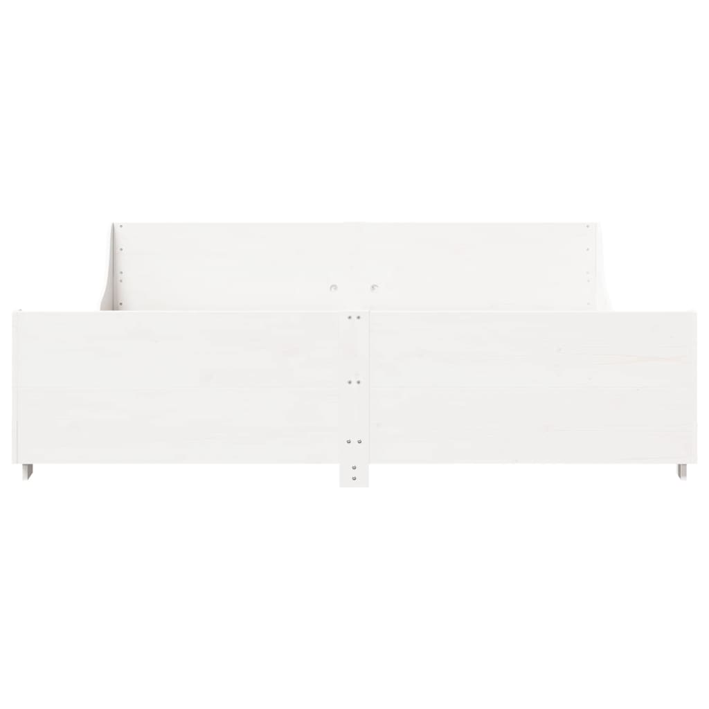 Bed Frame without Mattress White 180x200 cm Super King Solid Wood Pine