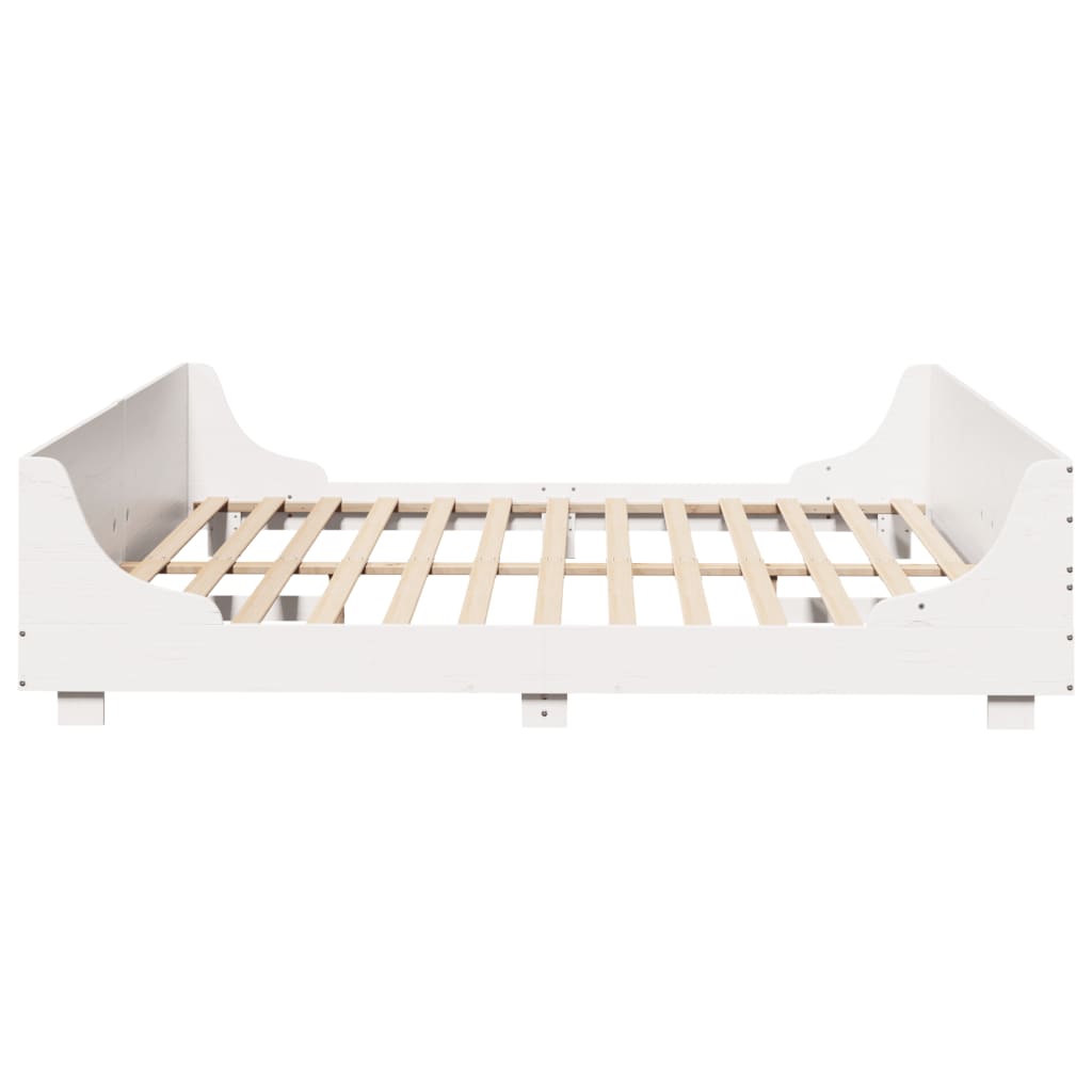 Bed Frame without Mattress White 180x200 cm Super King Solid Wood Pine