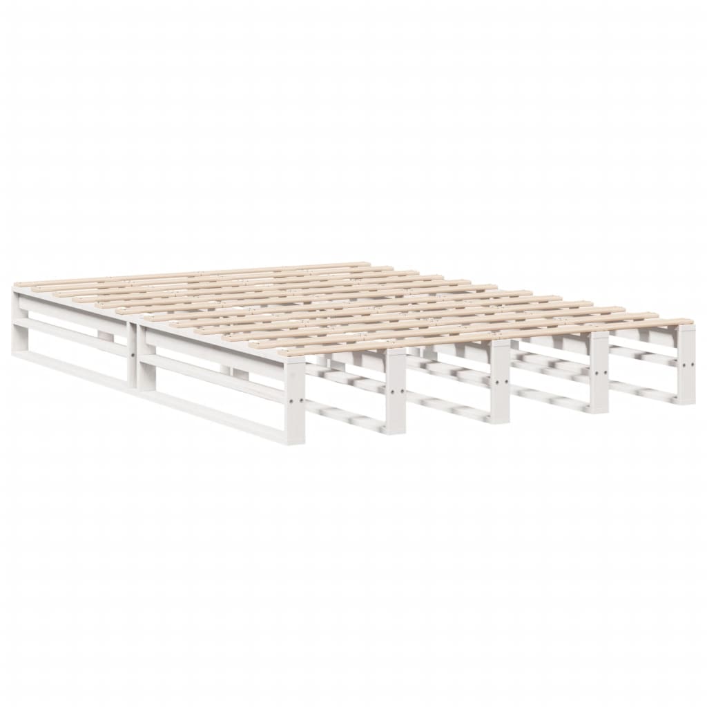 Bed Frame without Mattress White 120x200 cm Solid Wood Pine