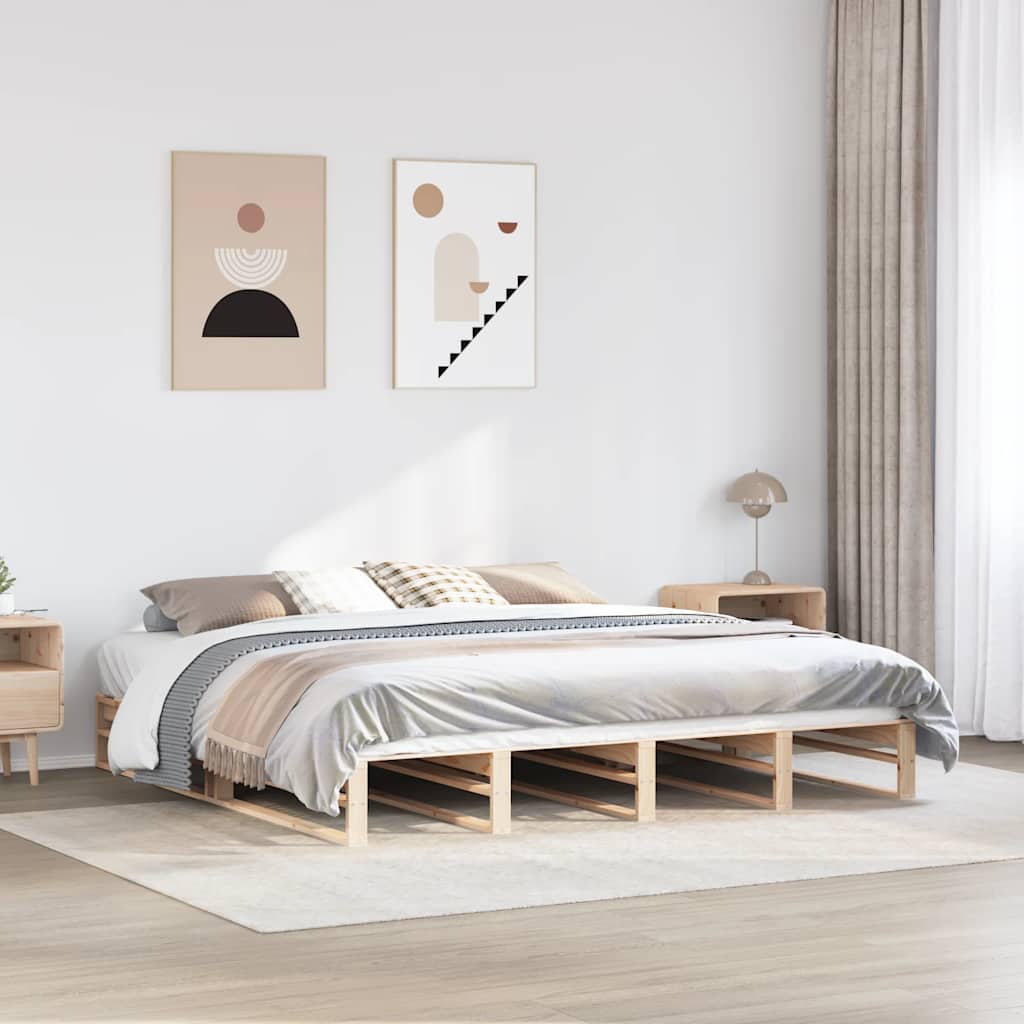 Bed Frame without Mattress 180x200 cm Super King Solid Wood Pine