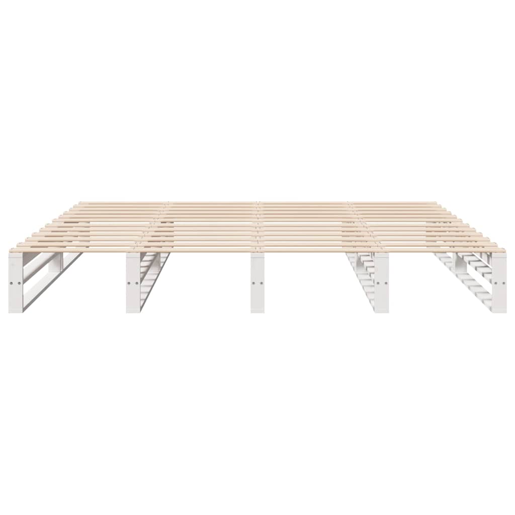 Bed Frame without Mattress White 180x200 cm Super King Solid Wood Pine