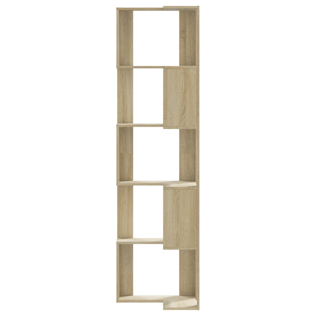 Corner Bookcase 5-Tier Sonoma Oak 50x50x179 cm Engineered Wood