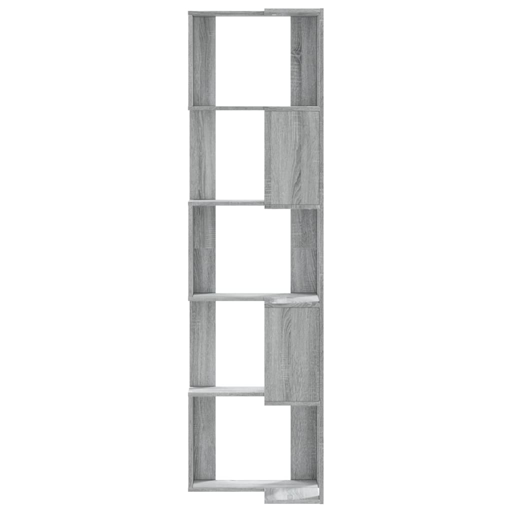Corner Bookcase 5-Tier Grey Sonoma 50x50x179 cm Engineered Wood