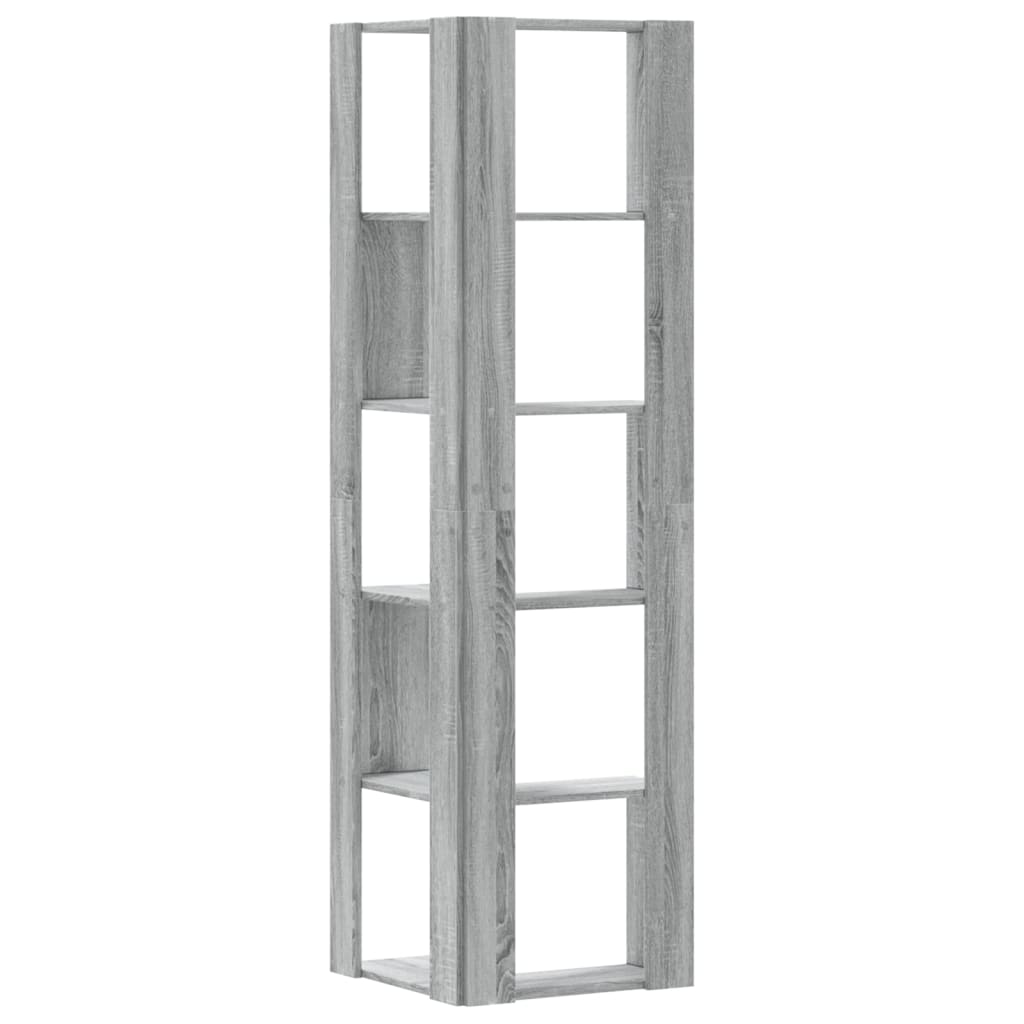 Corner Bookcase 5-Tier Grey Sonoma 50x50x179 cm Engineered Wood