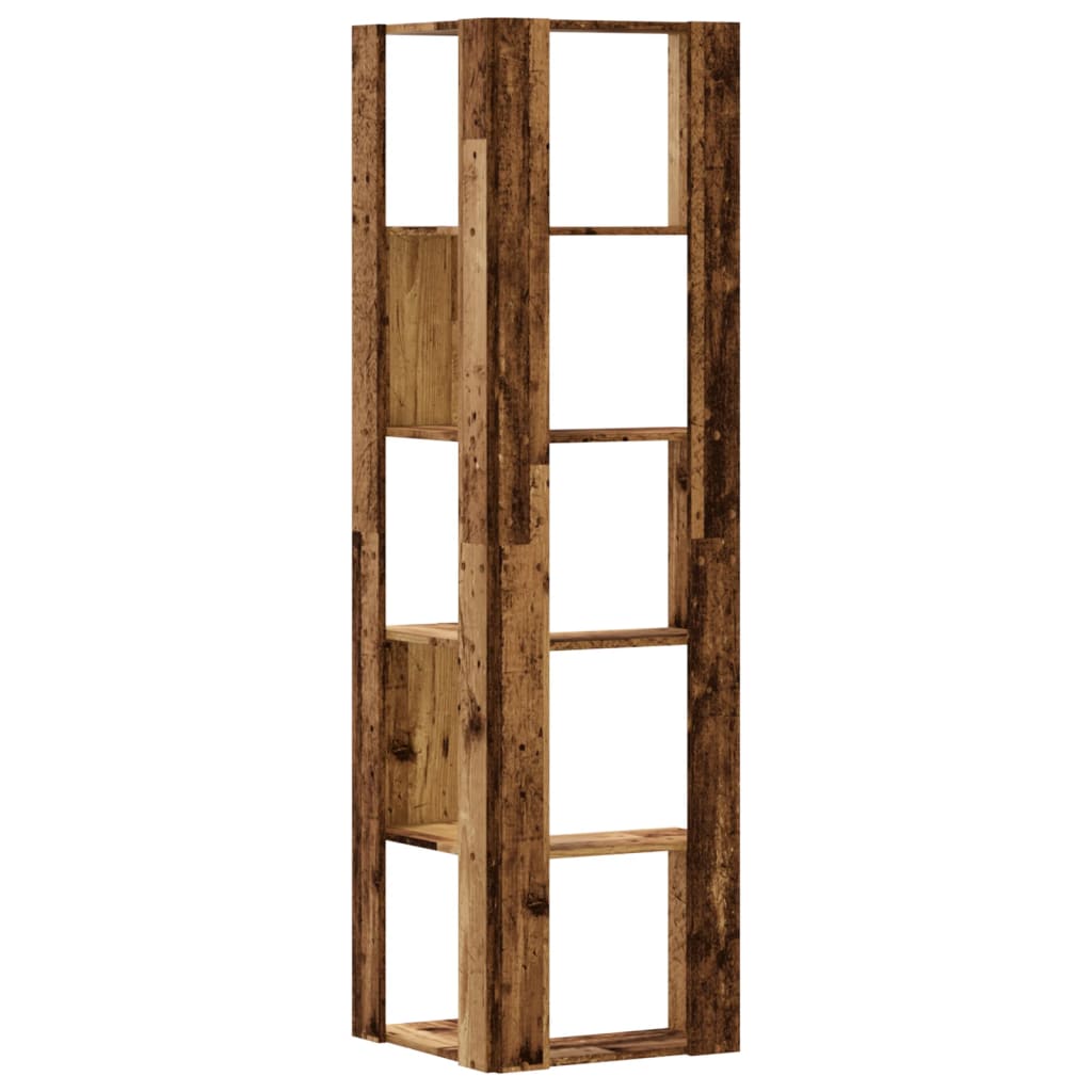 Corner Bookcase 5-Tier Old Wood 50x50x179 cm Engineered Wood