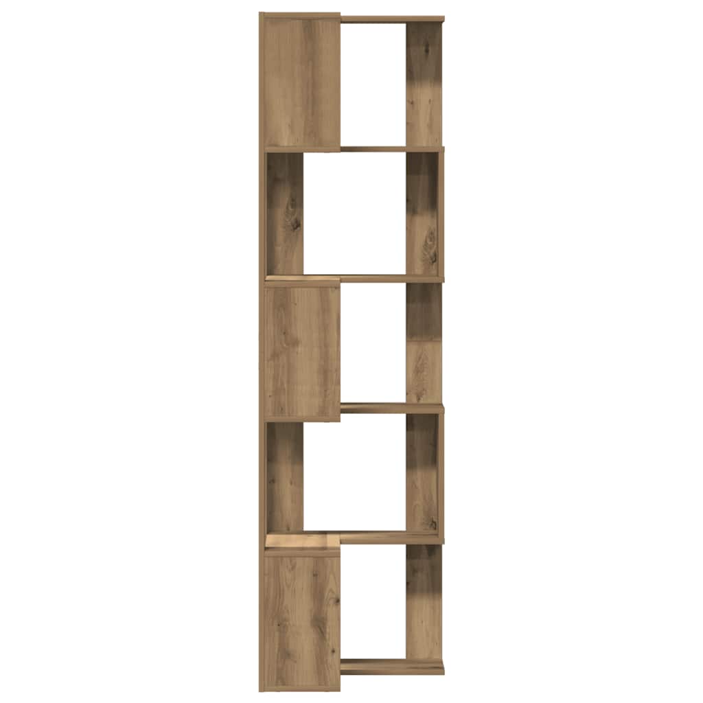 Corner Bookcase 5-Tier Artisian Oak 50x50x179 cm Engineered Wood
