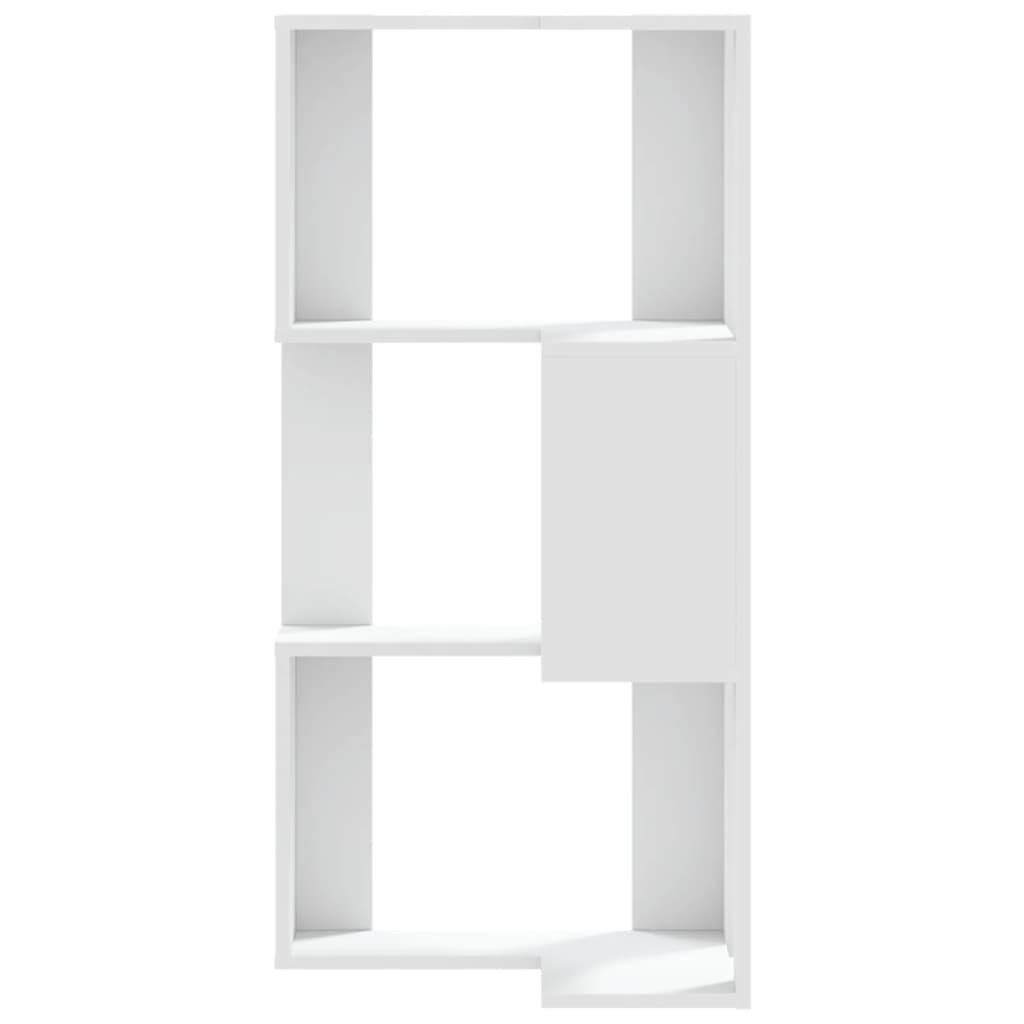 Corner Bookcase 3-Tier White 50x50x102 cm Engineered Wood