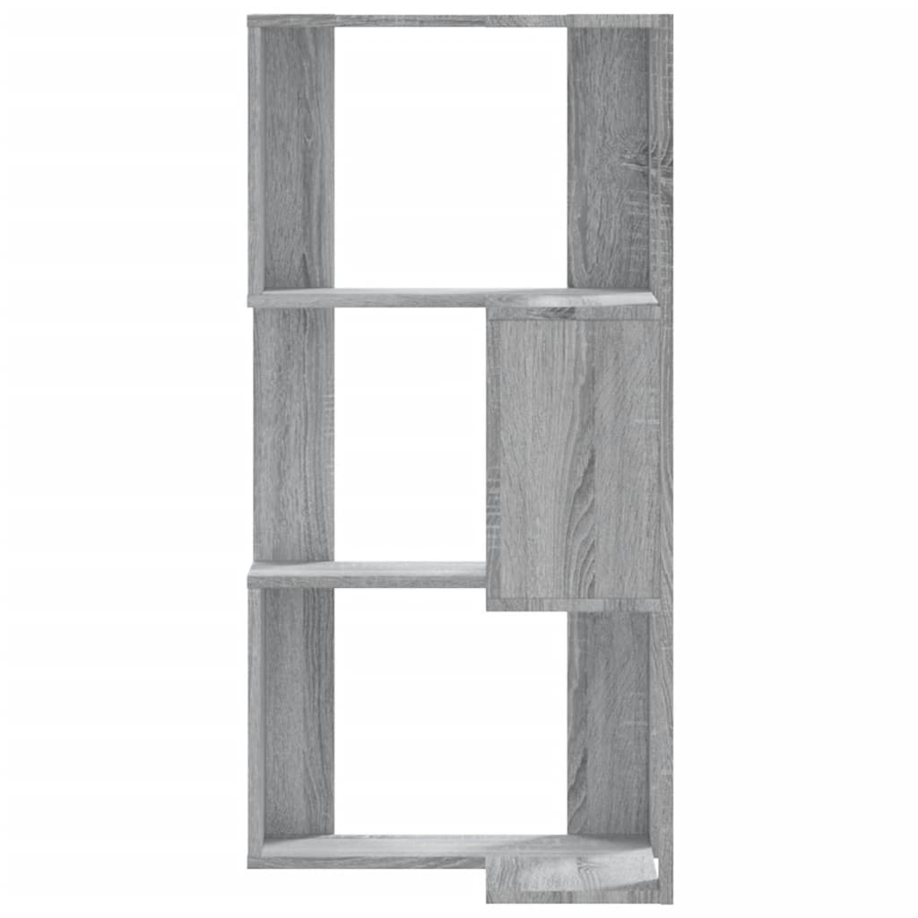 Corner Bookcase 3-Tier Grey Sonoma 50x50x102 cm Engineered Wood