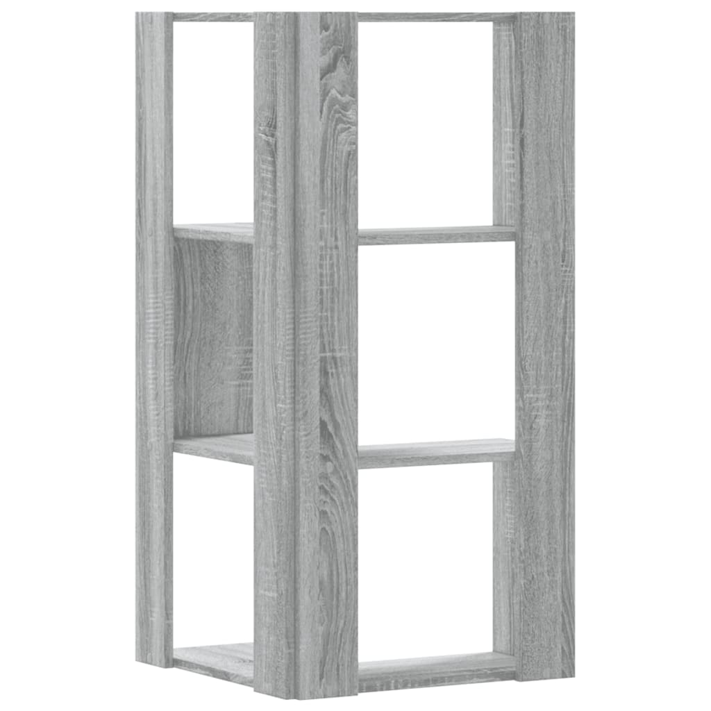 Corner Bookcase 3-Tier Grey Sonoma 50x50x102 cm Engineered Wood
