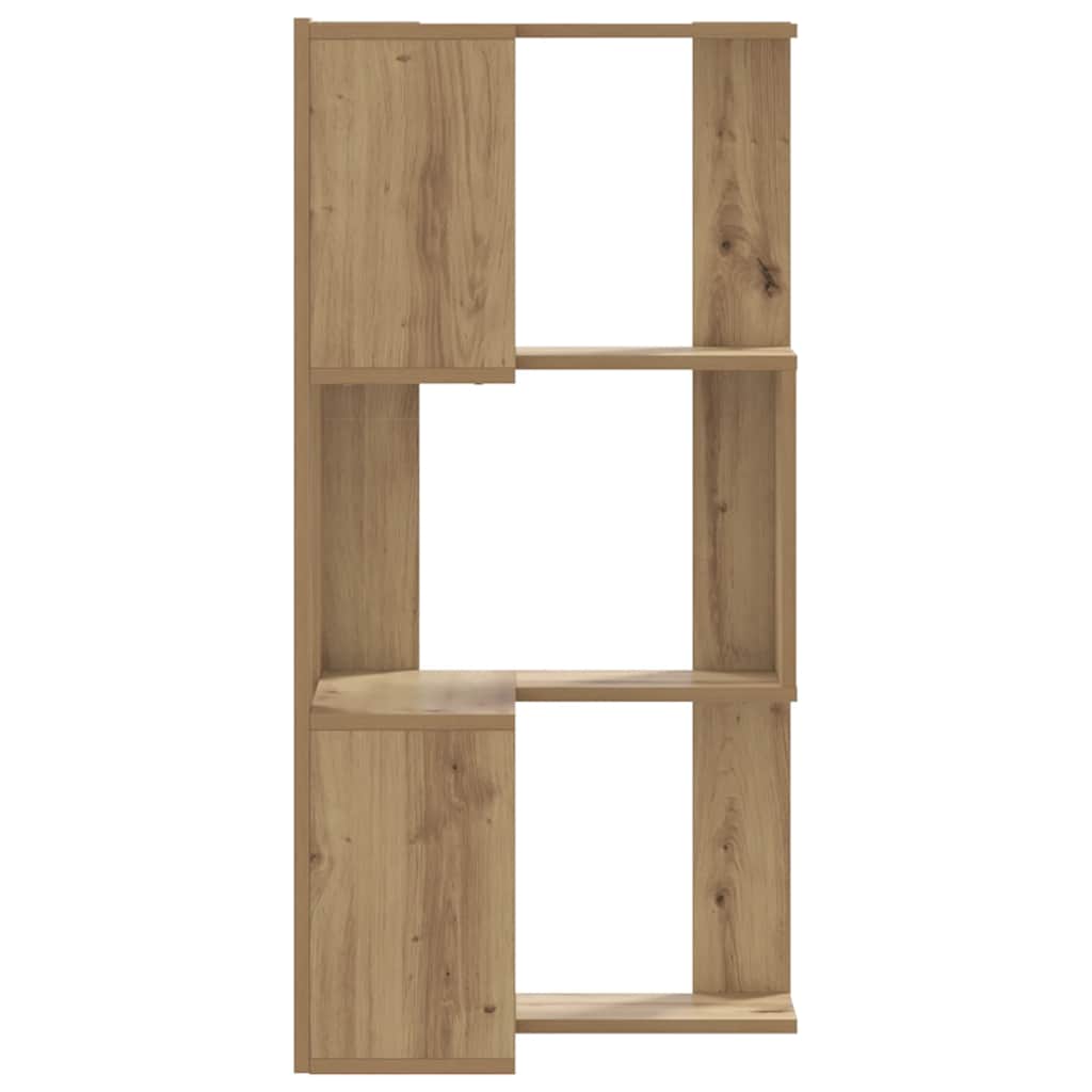 Corner Bookcase 3-Tier Artisian Oak 50x50x102 cm Engineered Wood