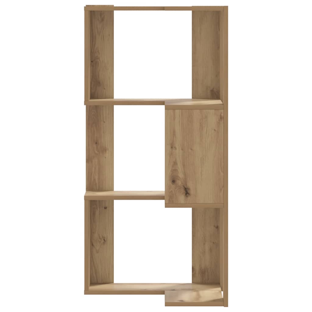 Corner Bookcase 3-Tier Artisian Oak 50x50x102 cm Engineered Wood