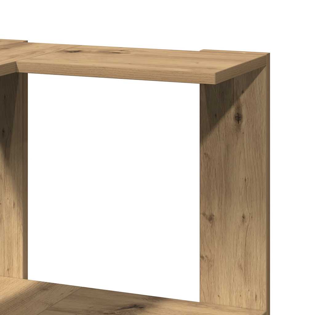 Corner Bookcase 3-Tier Artisian Oak 50x50x102 cm Engineered Wood