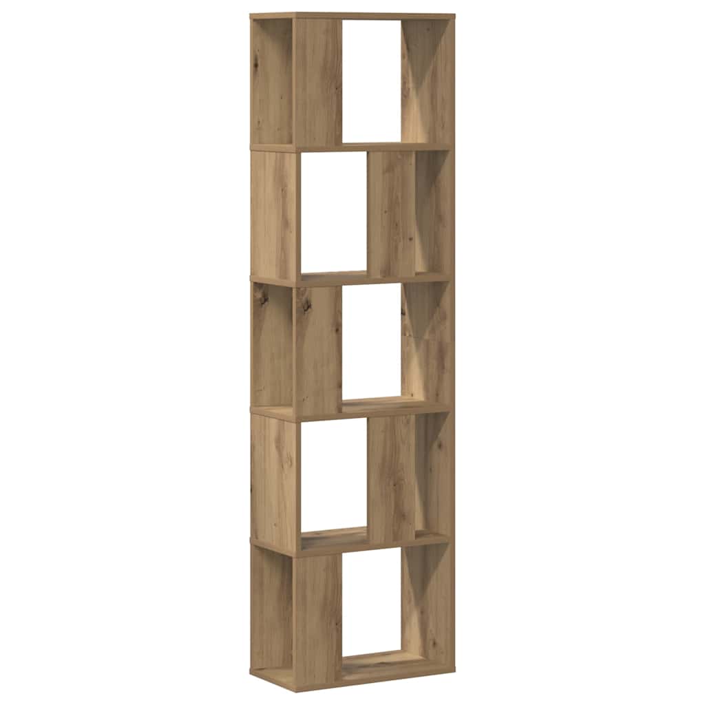Bookcase 5-Tier Artisian Oak 45x23.5x162.5 cm Engineered Wood