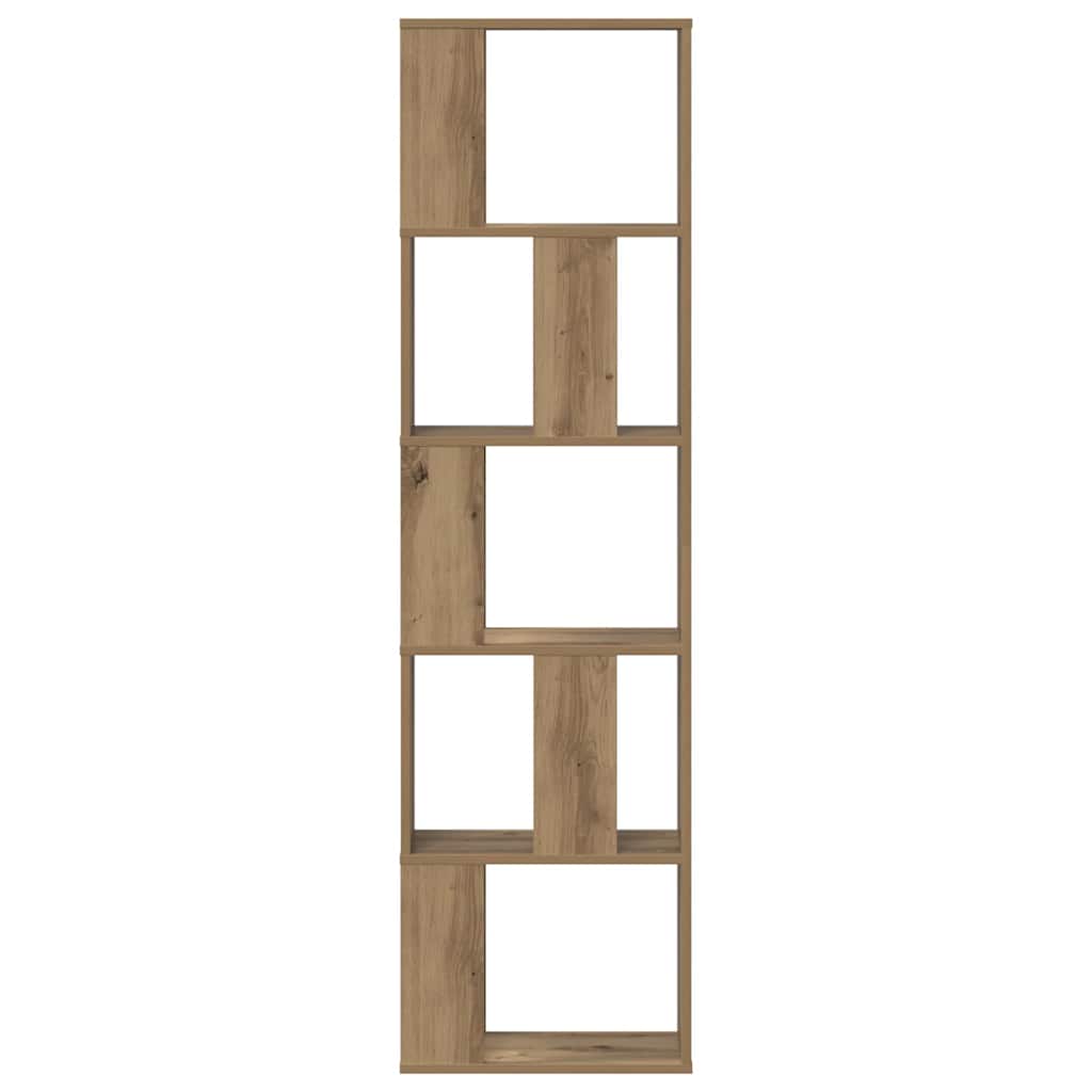 Bookcase 5-Tier Artisian Oak 45x23.5x162.5 cm Engineered Wood