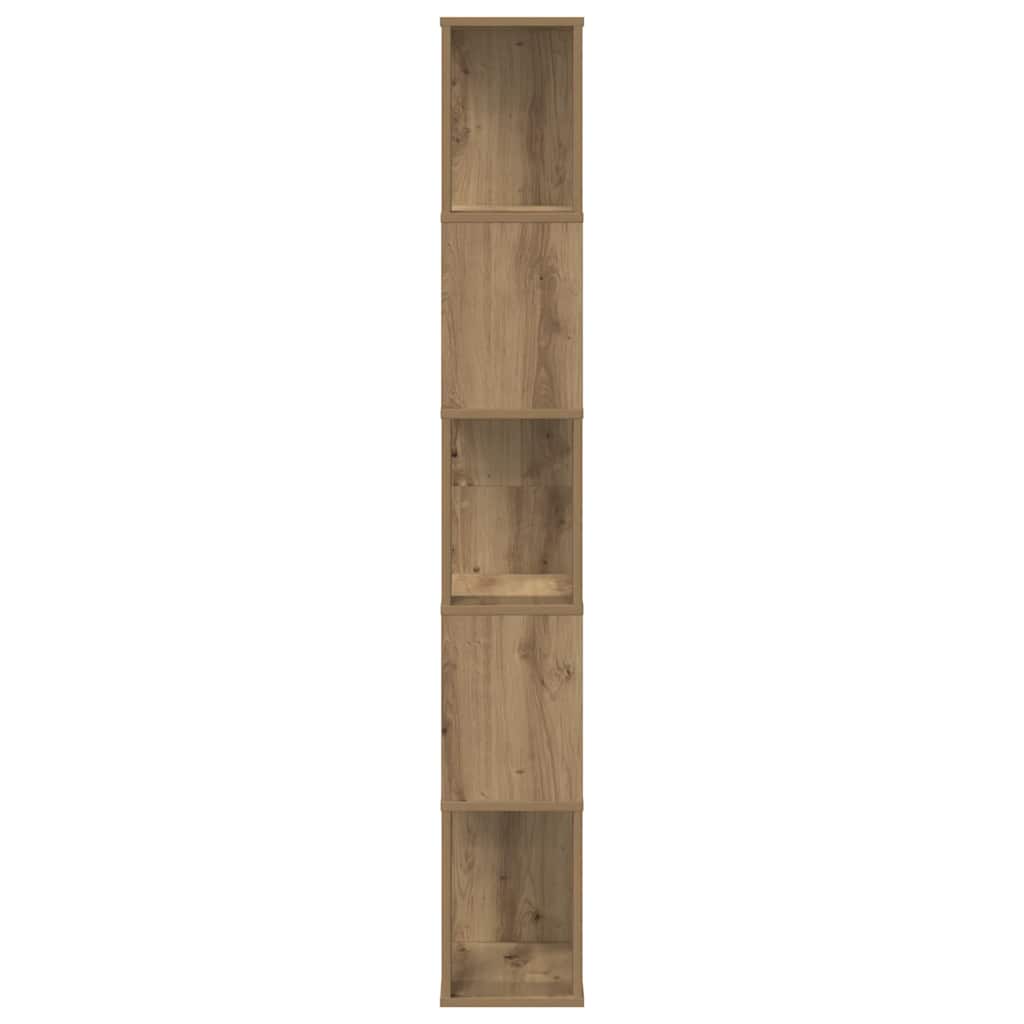 Bookcase 5-Tier Artisian Oak 45x23.5x162.5 cm Engineered Wood