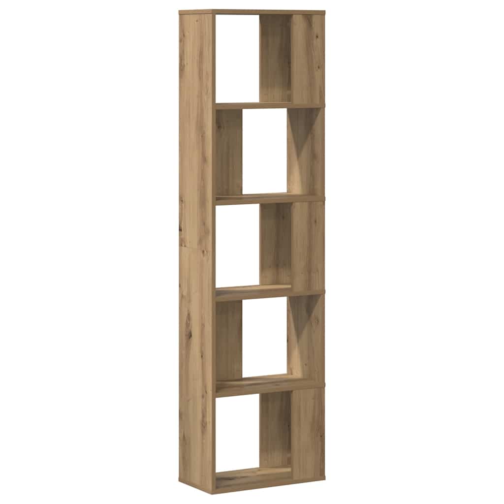 Bookcase 5-Tier Artisian Oak 45x23.5x162.5 cm Engineered Wood