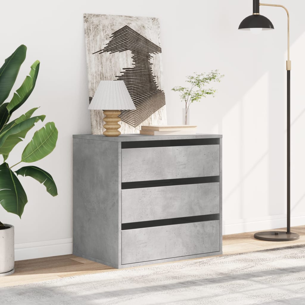 Corner Chest of Drawers Concrete Grey 60x41x58 cm Engineered Wood