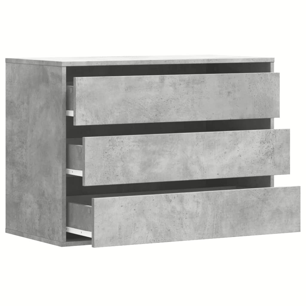 Corner Chest of Drawers Concrete Grey 80x41x58 cm Engineered Wood