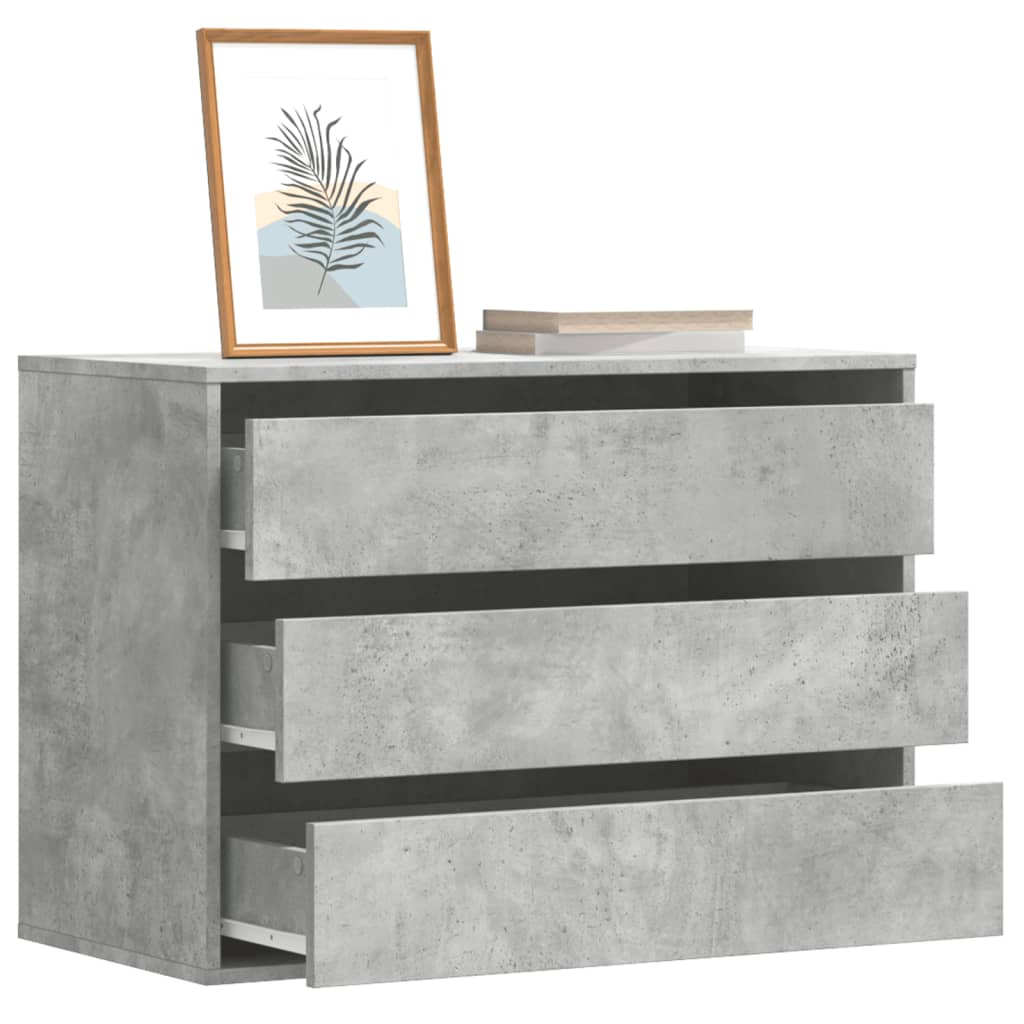 Corner Chest of Drawers Concrete Grey 80x41x58 cm Engineered Wood