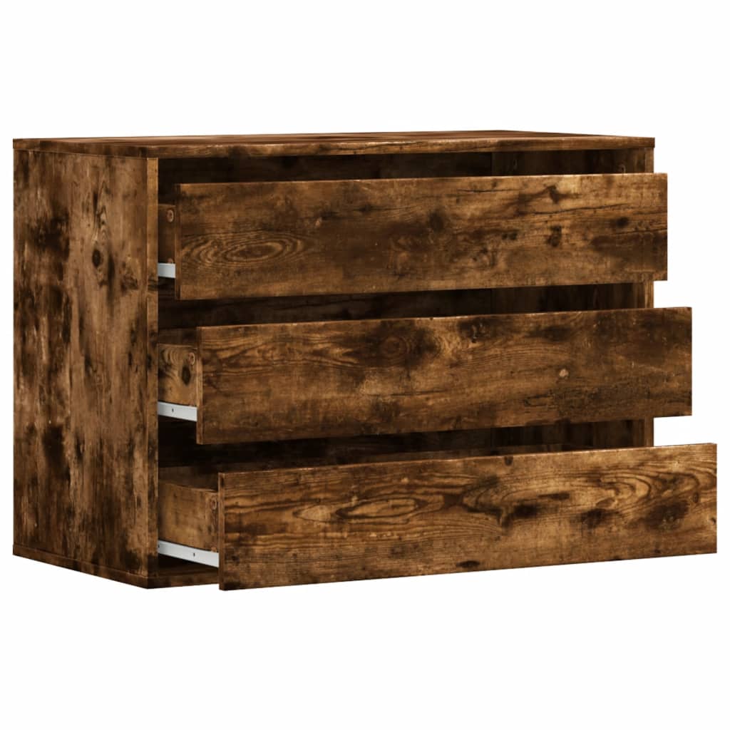 Corner Chest of Drawers Smoked Oak 80x41x58 cm Engineered Wood