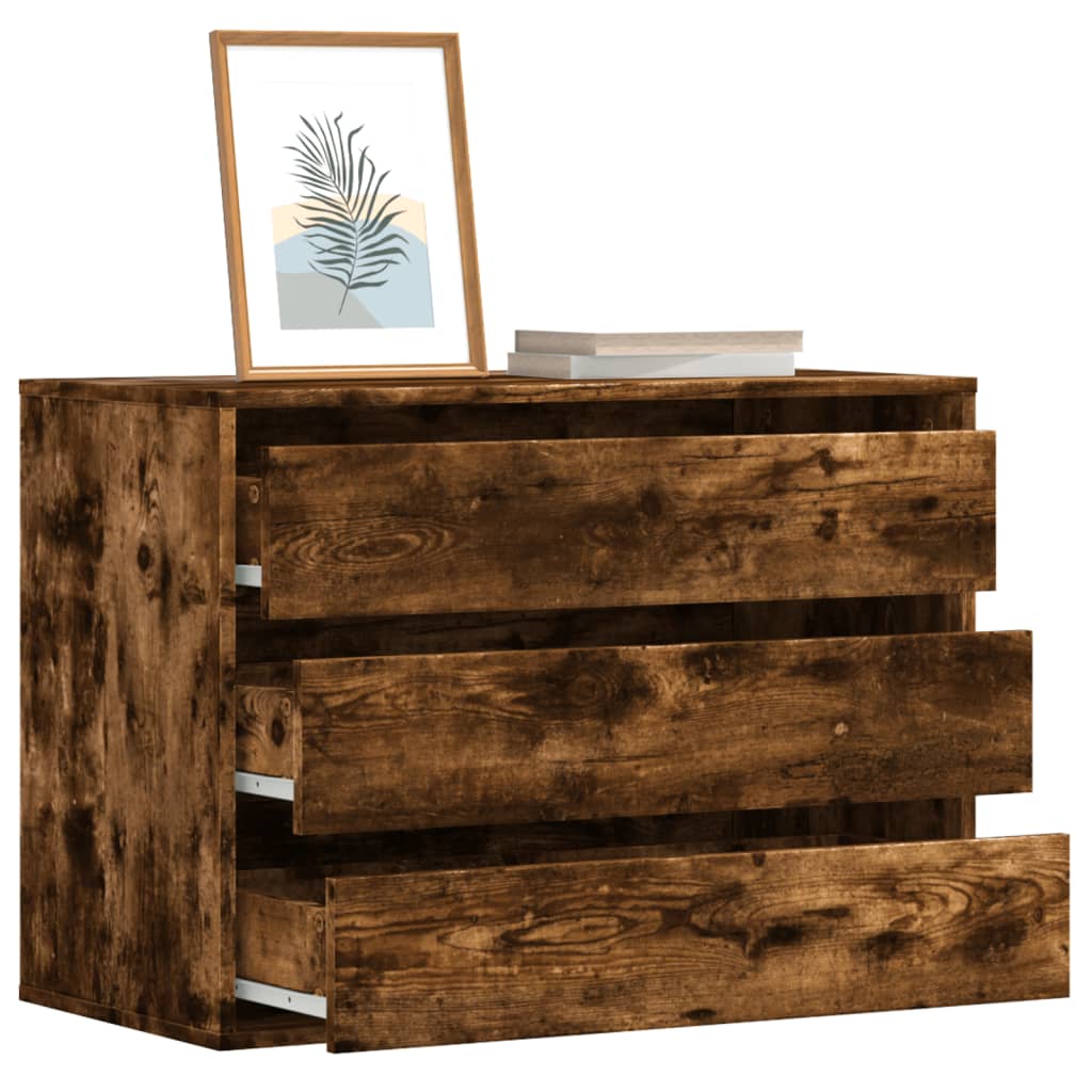 Corner Chest of Drawers Smoked Oak 80x41x58 cm Engineered Wood