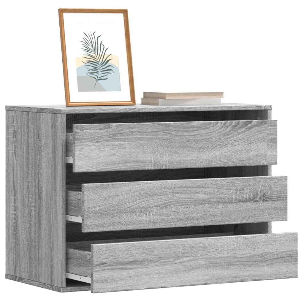 Corner Chest of Drawers Grey Sonoma 80x41x58 cm Engineered Wood