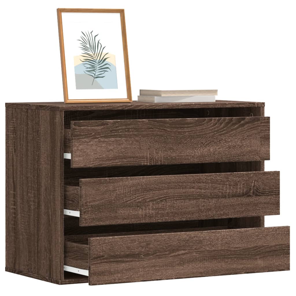 Corner Chest of Drawers Brown Oak 80x41x58 cm Engineered Wood