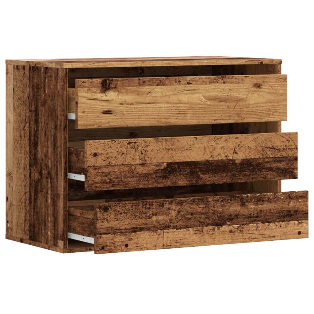 Corner Chest of Drawers Old Wood 80x41x58 cm Engineered Wood